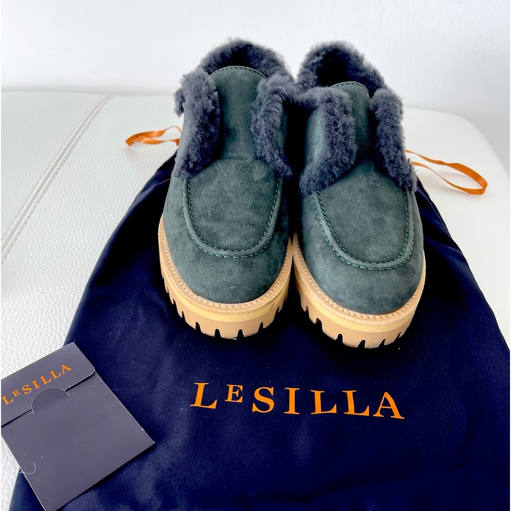 Le Silla suede sneakers, fur lined, handmade in Italy, size 35/US 5.5